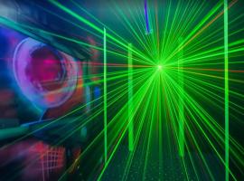 Laser flashing light in a Hamburg laser game, perfect for stag dos.
